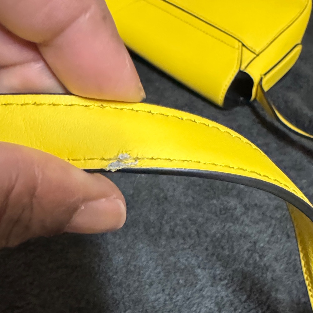 Ralph Lauren Yellow Leather Crossbody with Tassel Charm - Picture 5 of 11